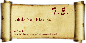 Takács Etelka névjegykártya